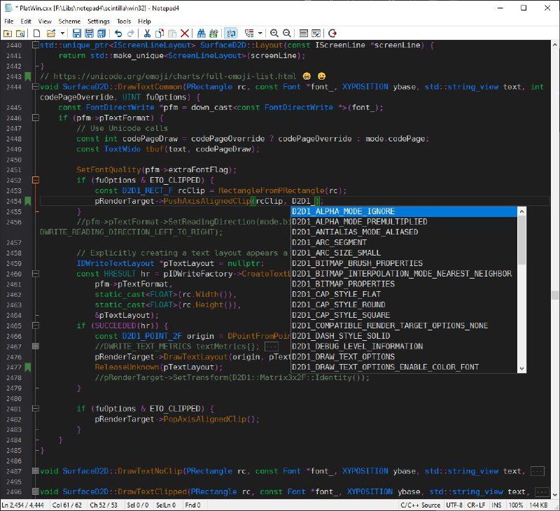 Notepad4Notepad4 是一款非常轻量级的 Windows 文本编辑器，支持语法高亮、代码折叠、自动完成等功能